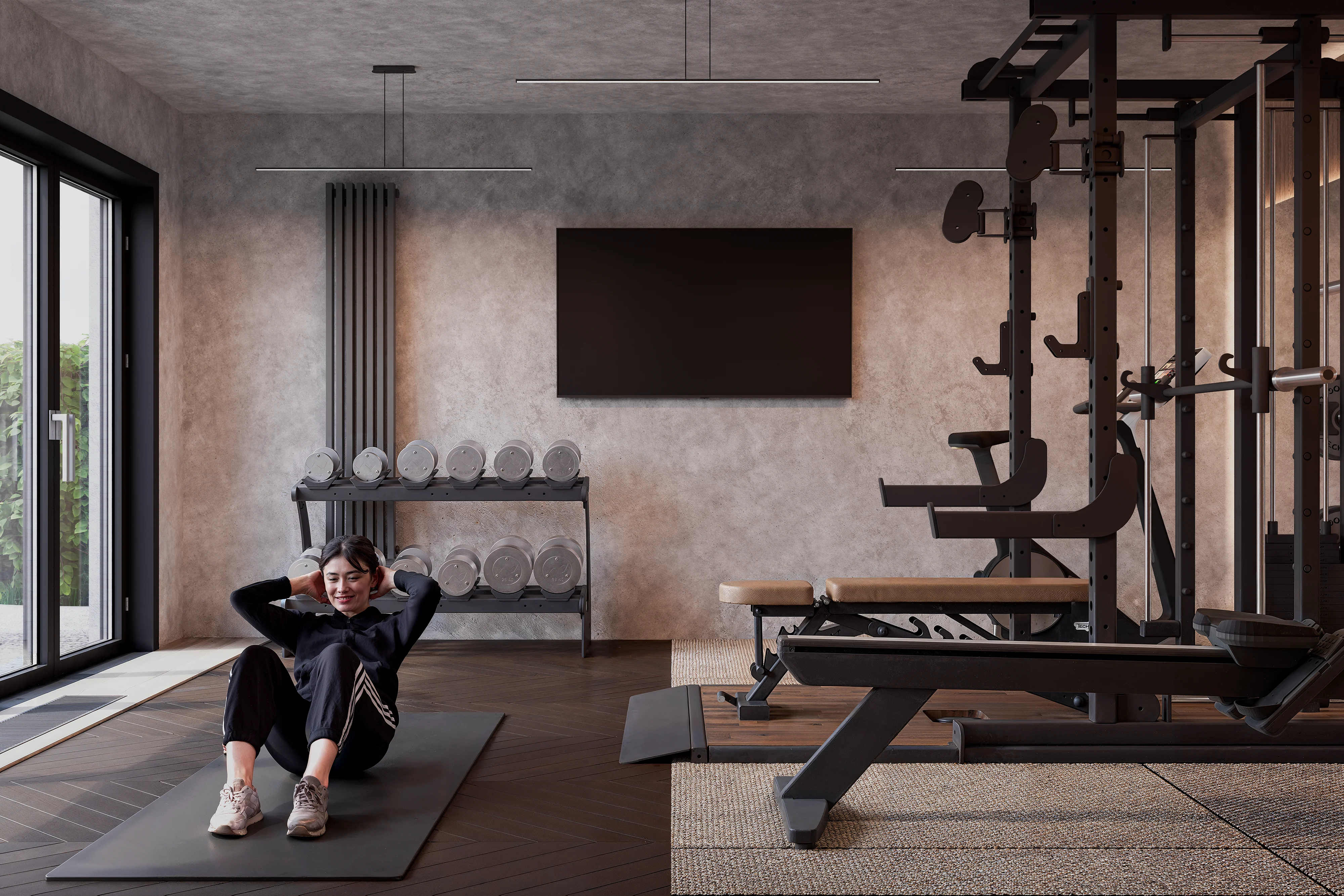 Garage Space Gym Remodel, alternate view