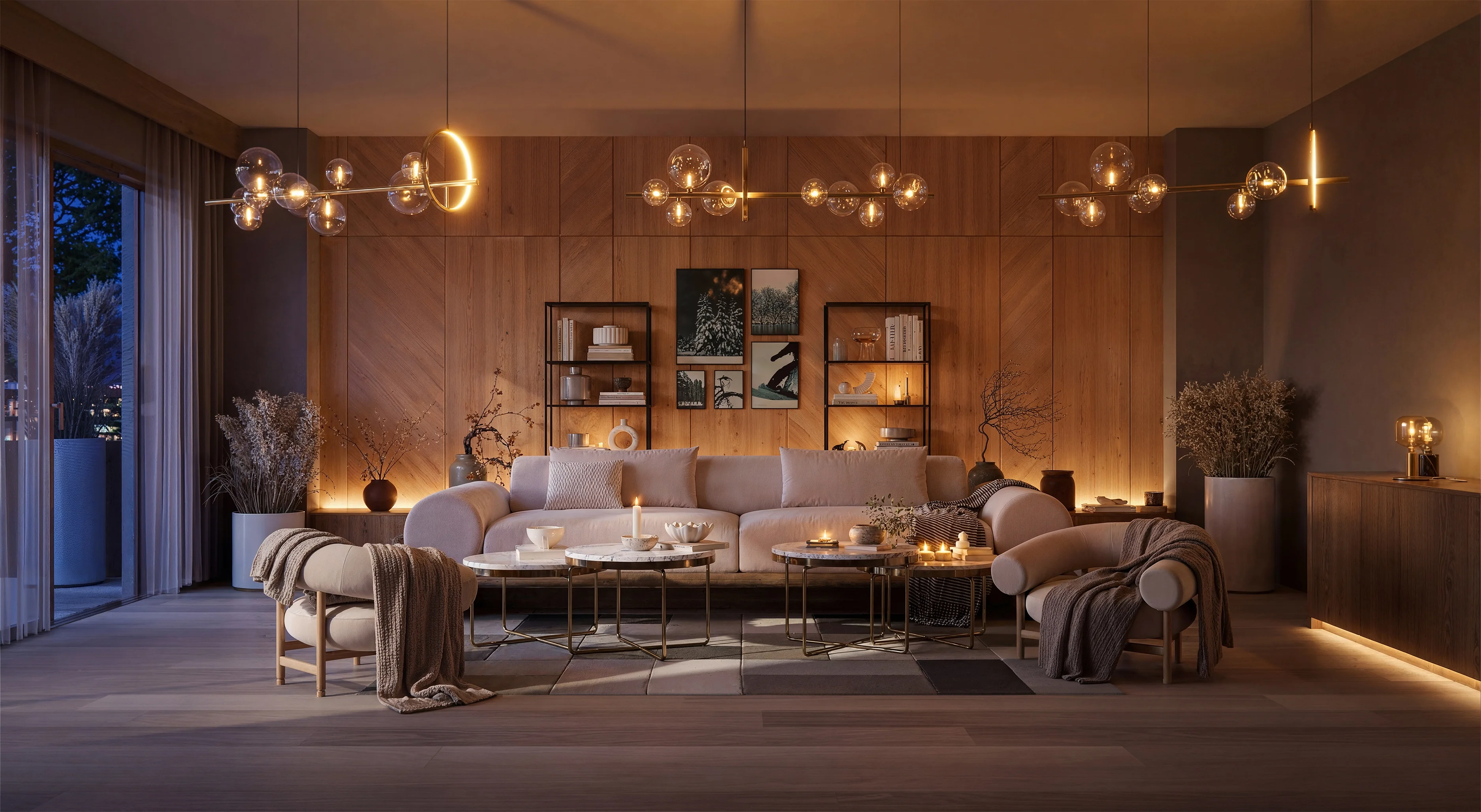 Natural Warm Living Space Design, additional view