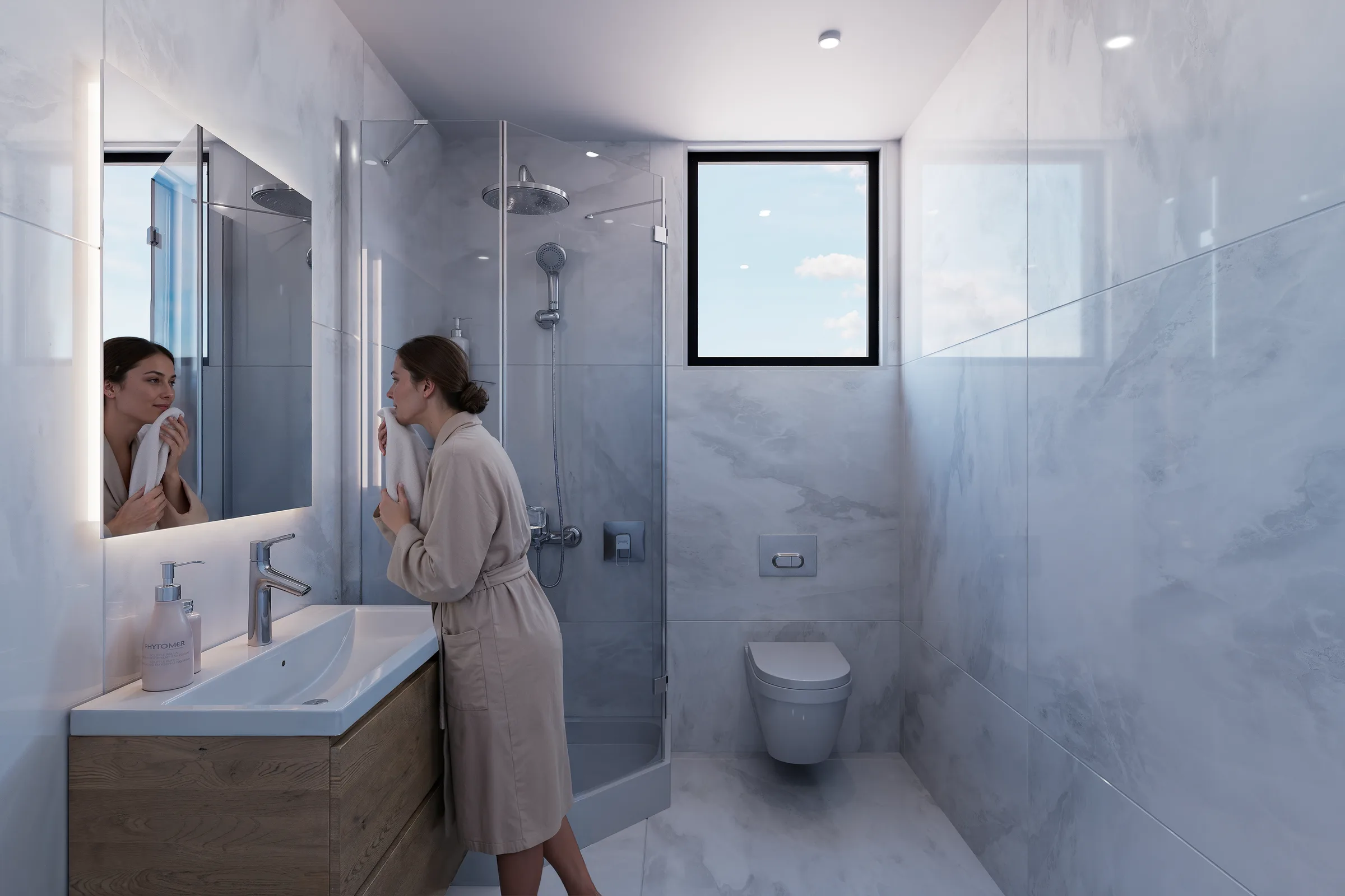 Marble Ensuite Bathroom, alternate view